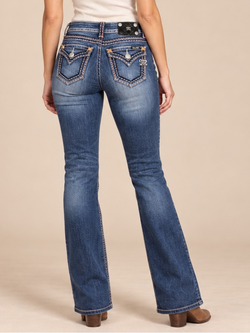 Miss Me Bootcut Jeans Size 28 Long Inseam Flap Pockets